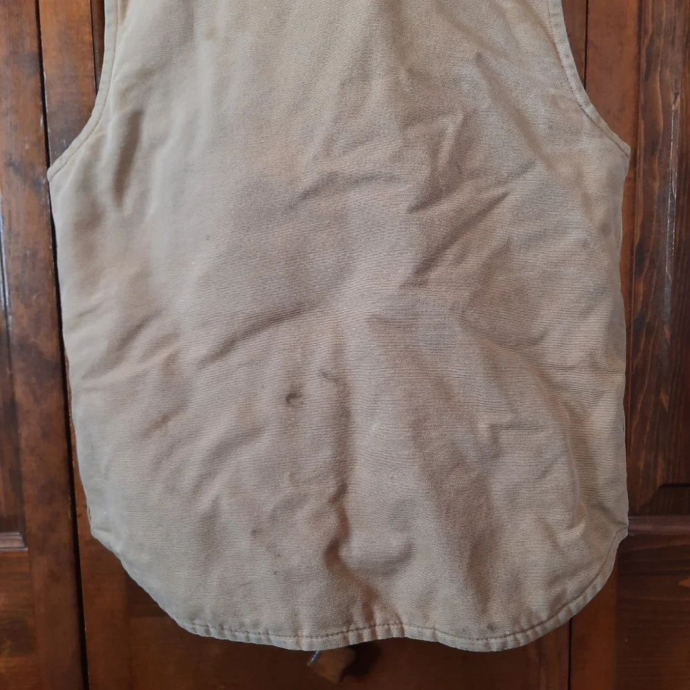Vintage Y2K Carhartt Brown Duck Canvas Quilt Artic Lined Vest V01-BRN Size Small